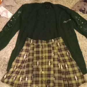 Harry potter slytherin cardigan and death eater skirt